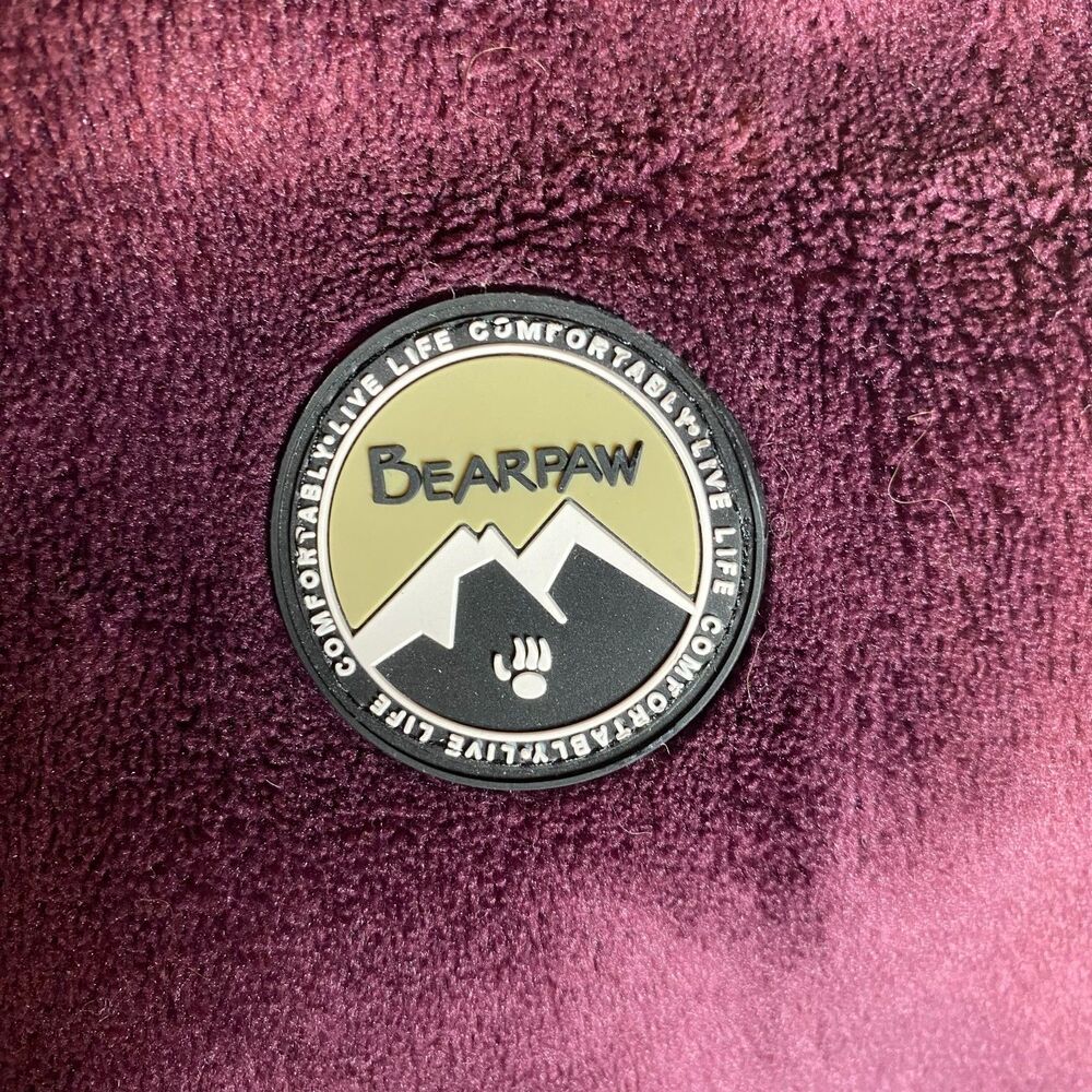 Bearpaw Fleece Jacket Women's Size XS Burgundy Outwear - Picture 4 of 8